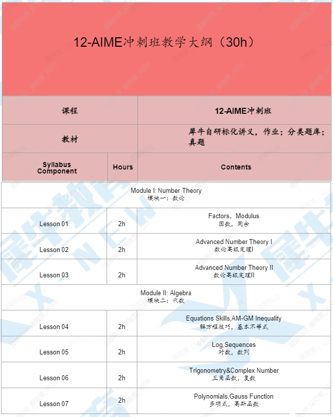 广州犀牛教育AIME竞赛辅导培训班